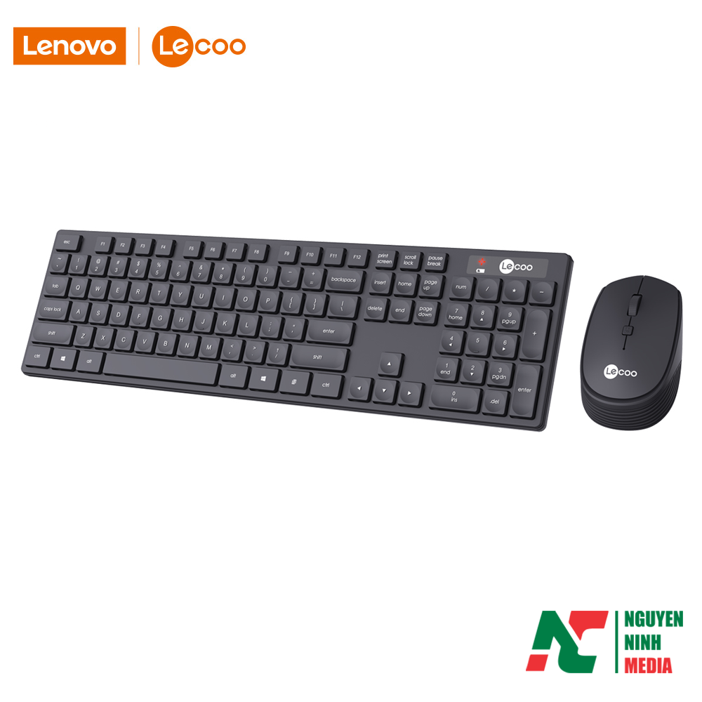 Bộ Phím Chuột Văn Phòng Không Dây Lenovo Lecoo KM2001 - Hàng Chính Hãng