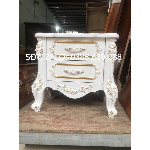 táp đầu giường, tủ đầu giường tân cổ màu trắng