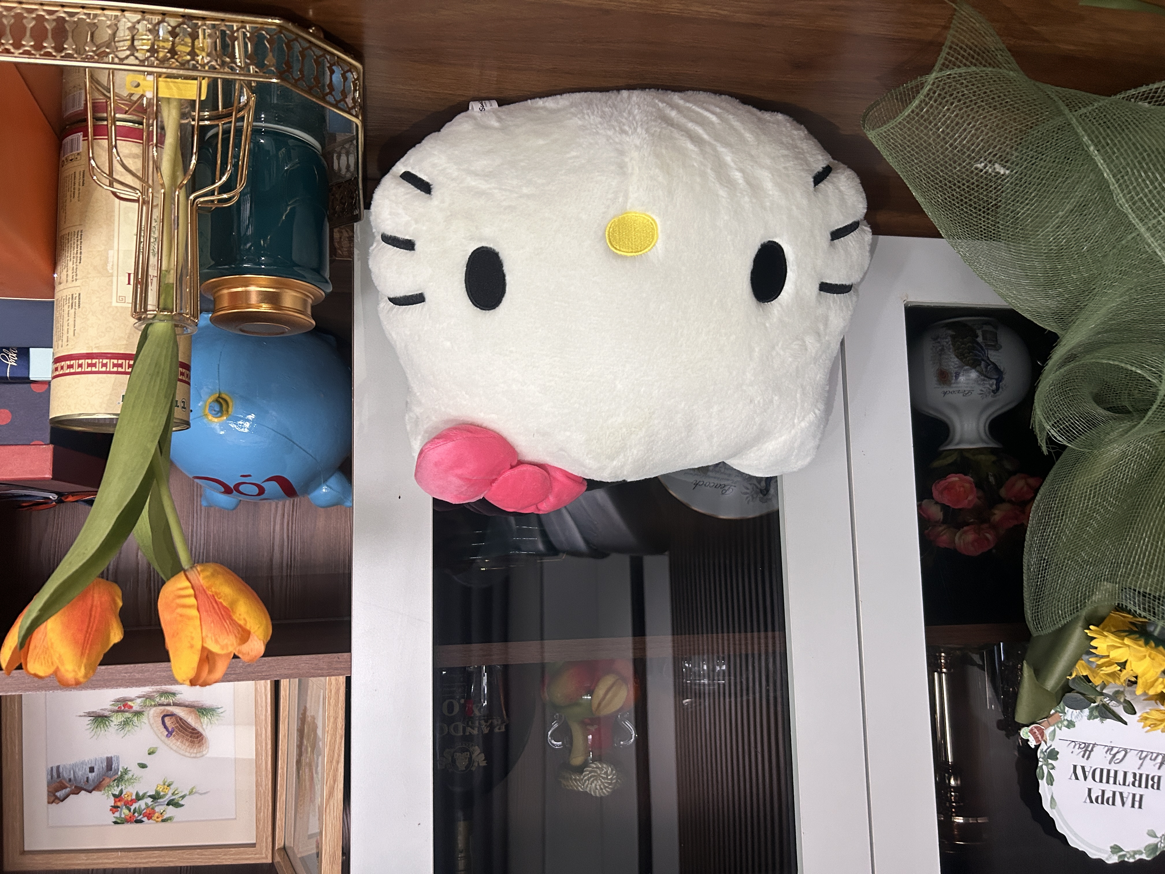 Gối Mặt dành cho Hello Kitty Cao Cấp, Gối Ôm Sofa Nhỏ Gọn, Quà Tặng Đáng Yêu - Sản phẩm chính hãng, Phân phối bởi Teenbox