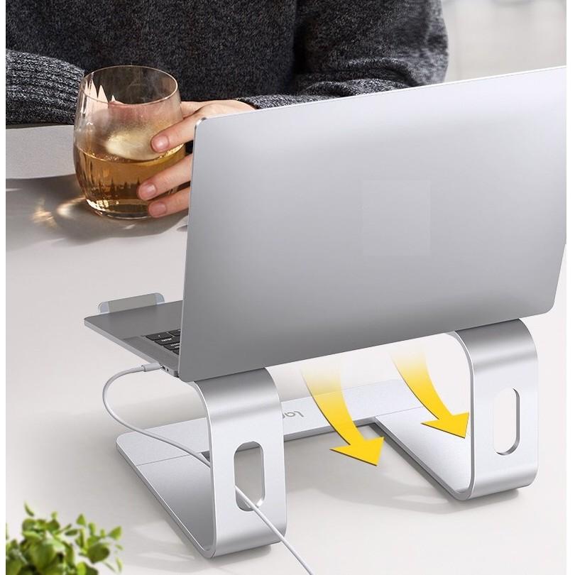 Giá đỡ laptop stand notebook  dành cho Macbook máy tính xách tay hợp kim nhôm có thể tháo rời kiêm đế tản nhiệt để bàn