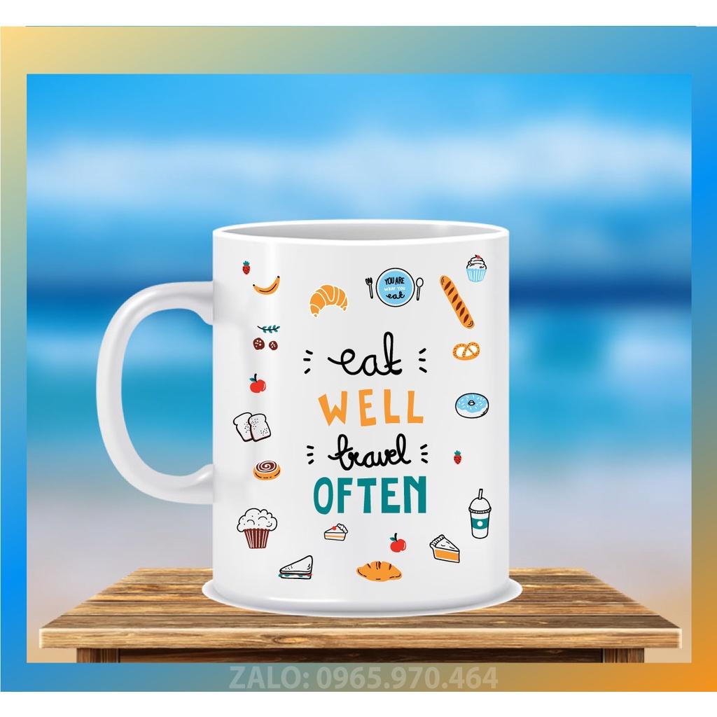 LY SỨ IN HỌA TIẾT ICON ĐỒ ĂN ĐỒ UỐNG ĐẸP - IN HÌNH THEO YÊU CẦU - HÌNH CÁ NHÂN, LỚP HỌC, CÔNG TY