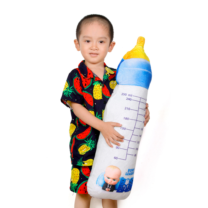 Gấu bông gối ôm bình sữa đáng yêu size 75cm