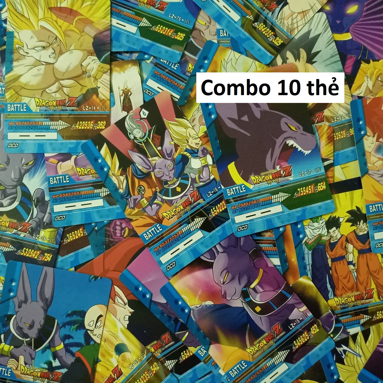 1459 Thẻ đấu bài Dragonball 7 viên ngọc rồng Combo 10 thẻ loại tốt kam kết không trùng 