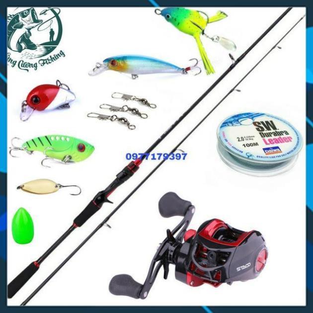 Bộ Cần Câu Lure 1 Ngọn Đỏ Gía Rẻ Bộ Lure Máy Ngang