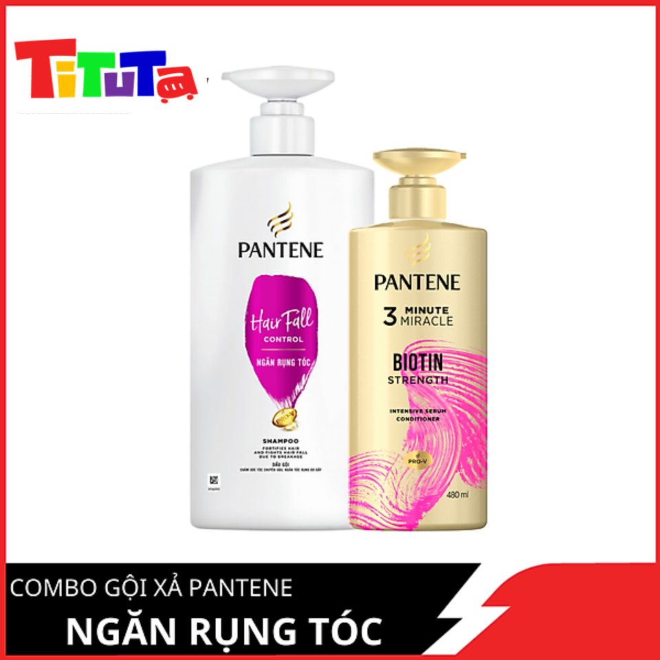 Combo Dầu Gội 650ml - Kem Xả 3 Phút 480ml Pantene Cao Cấp Ngăn Rụng Tóc