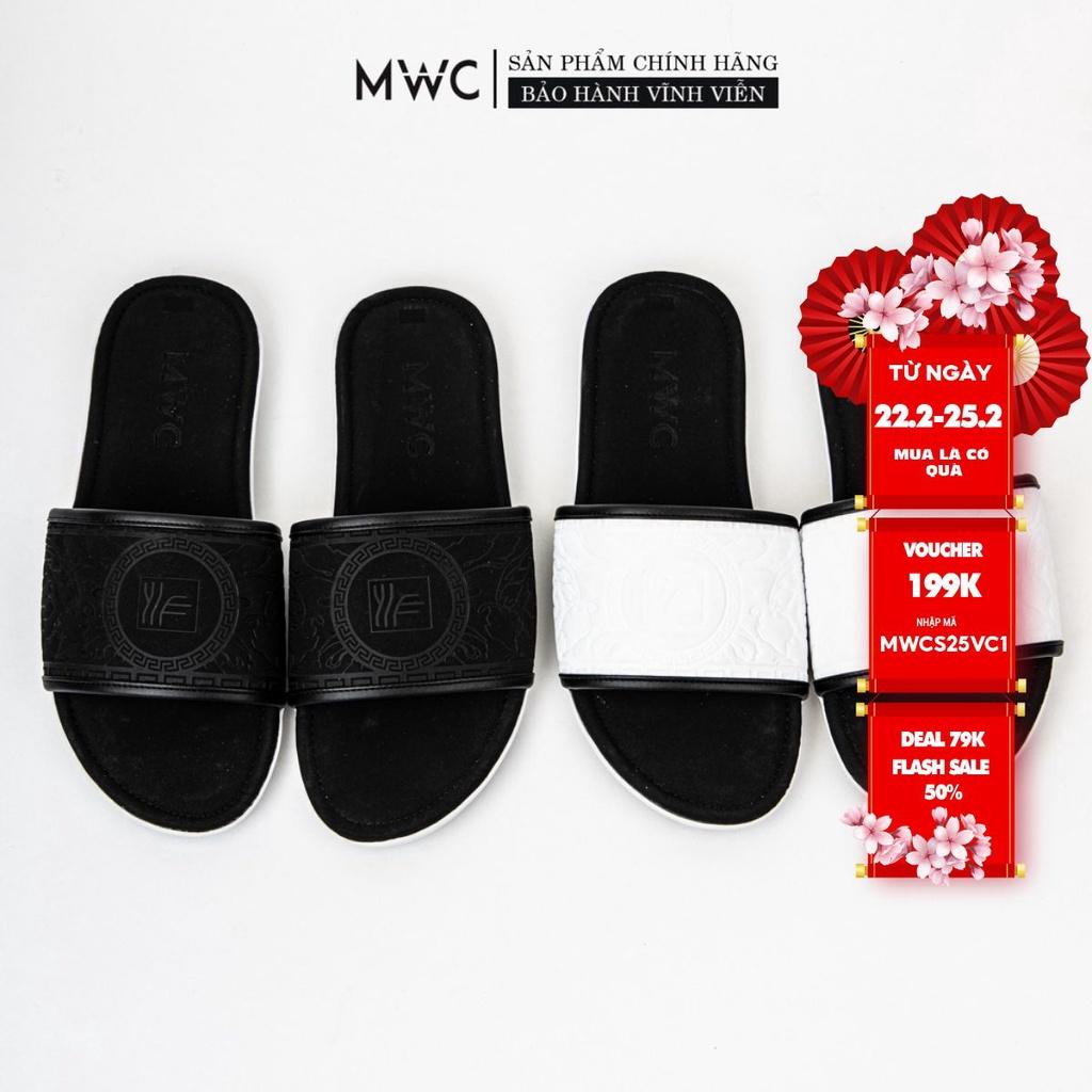 Dép Nam thời trang MWC Dép lê nam in vân họa tiết quai da chống nước mang êm chân HOT NADE- 7672