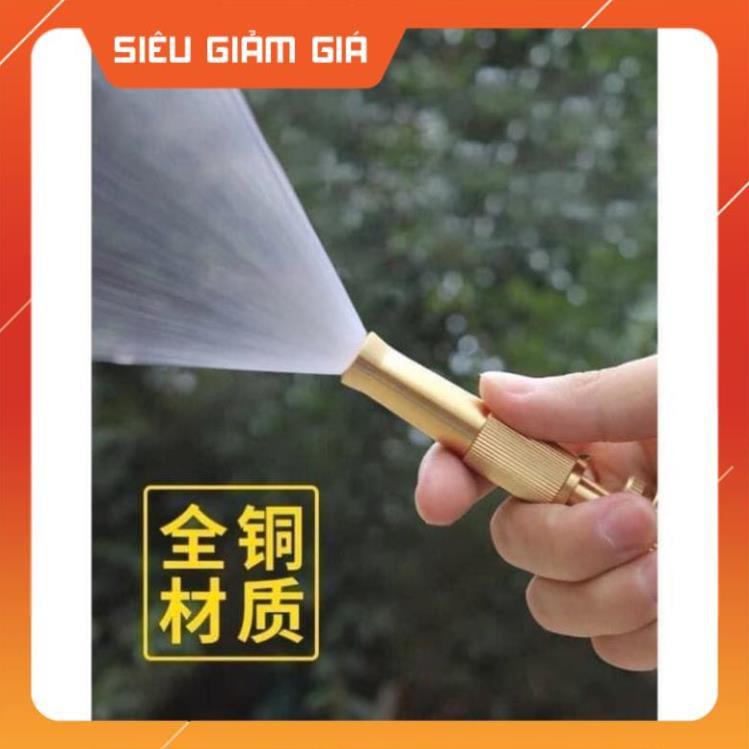 Đầu vòi xịt tăng áp mini Đầu vòi tăng áp đa năng bằng đồng tưới cây rửa xe cực mạnh 206587 tặng đai