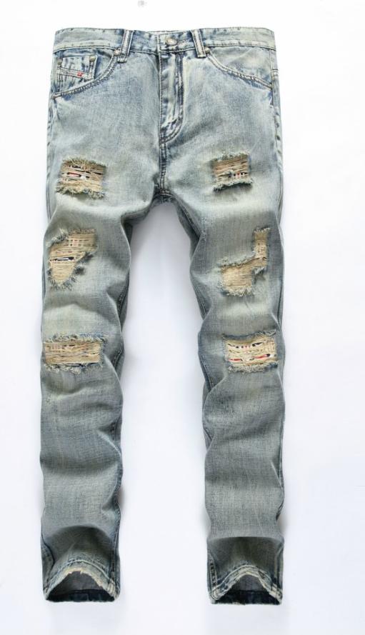 Quần jeans nam rách Mã: ND1054 - XANH