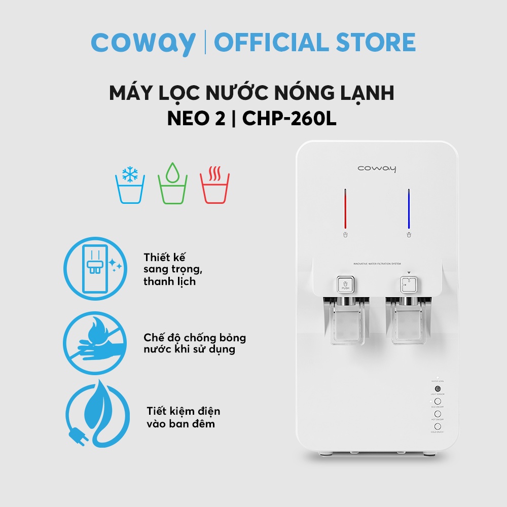 Máy lọc nước tích hợp nóng lạnh Coway CHP-260L (NEO) - Hàng nhập khẩu - Máy lọc nước có điện - Hàng chính hãng