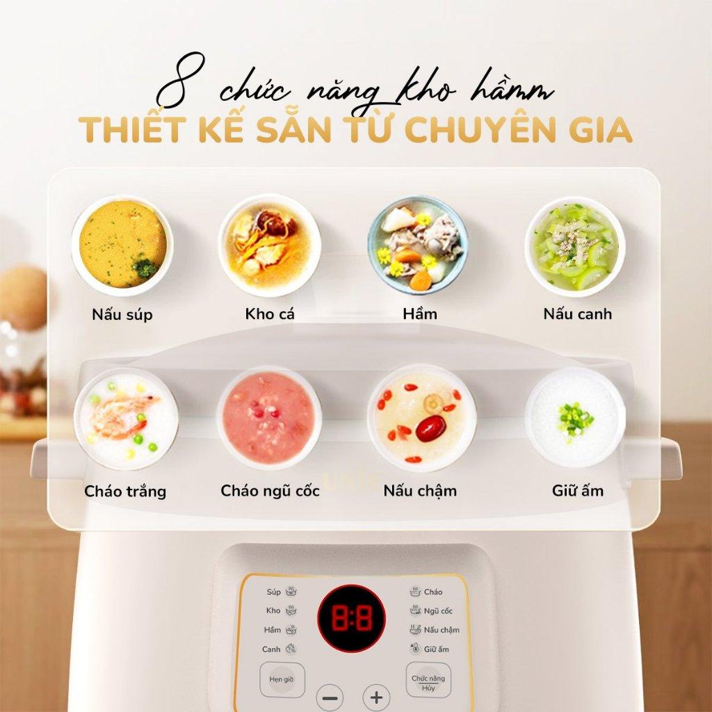Nồi Nấu Chậm Unie USC308, Lòng Gốm Tử Sa 3.0Lit Cao Cấp, Giữ Chọn Hương Vị Dinh Dưỡng, Hàng Chính Hãng