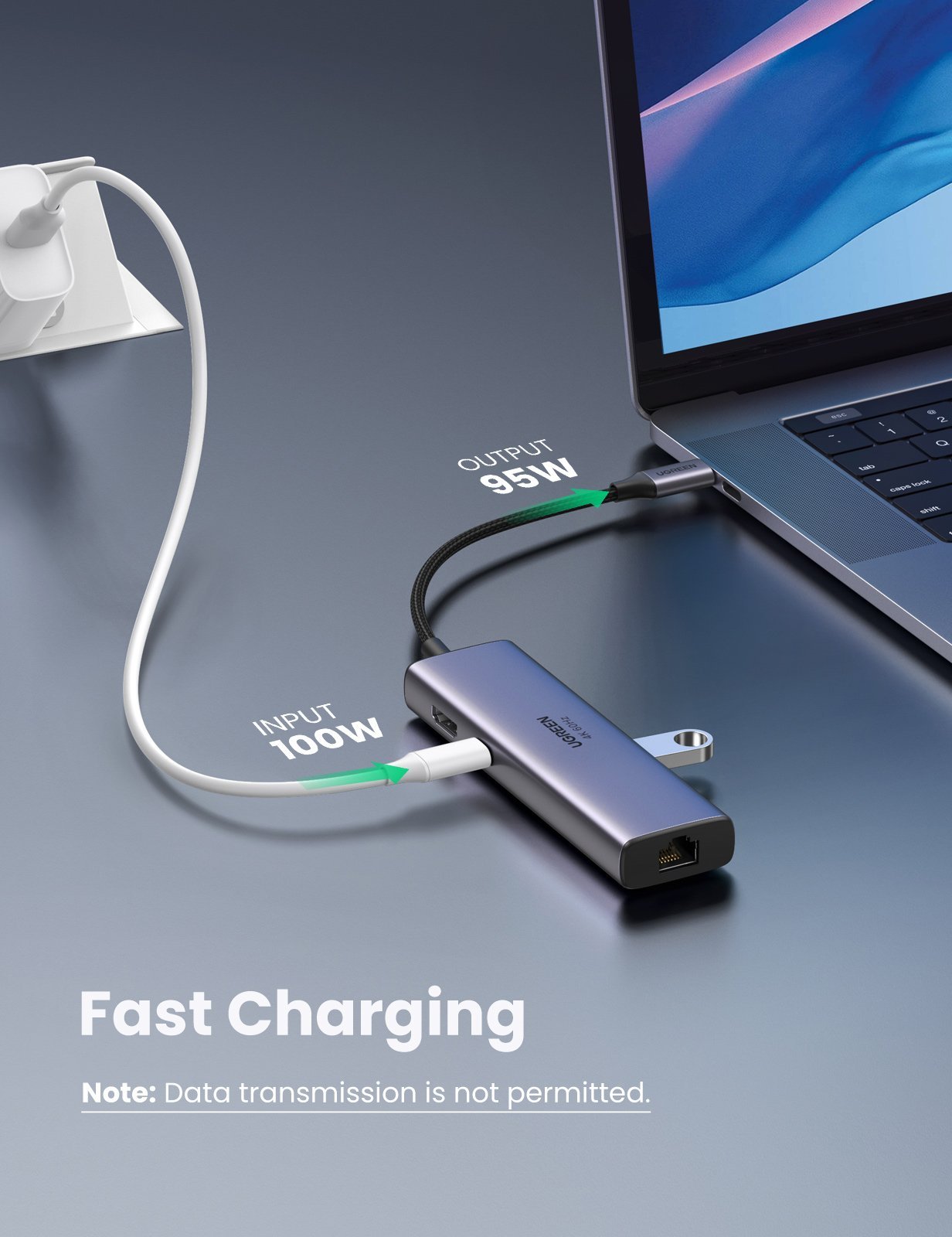 Hub chuyển đổi Ugreen 7 trong 1 USB Type-C CM512 4K@60Hz- hàng chính hãng