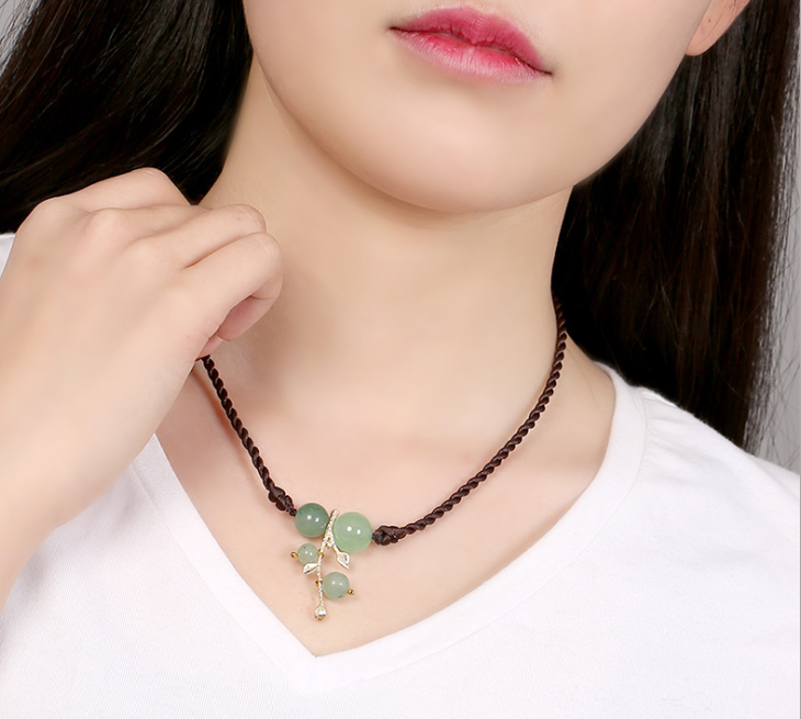 Vòng đeo cổ dây chuyền ngọc tự nhiên VN15