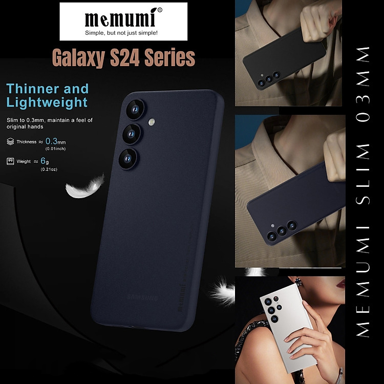 Ốp lưng mỏng nhẹ cho SamSung Galaxy S24 Ultra 5G | S24 Plus chính hãng Memumi siêu mỏng, chống vân tay, bảo vệ camera sau - Hàng chính hãng