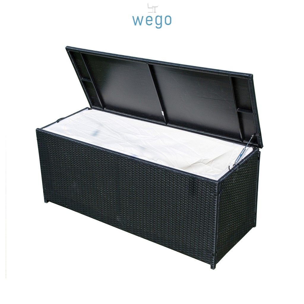 WEGO Thùng đựng đồ làm bằng mây nhựa/ Thùng cất đồ/ Vật dụng ngoài trời//WEGO Cushion box/ Storage box