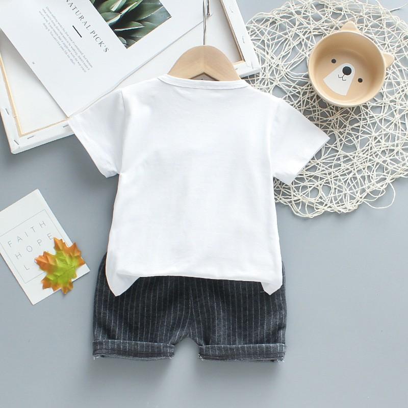 Set quần áo giả vest đính nơ cho bé trai