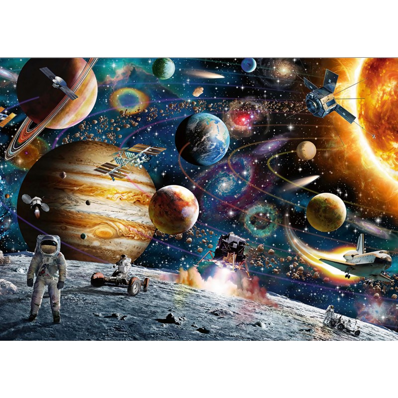 Bộ Tranh Ghép Xếp Hình 1000 Pcs Jigsaw Puzzle Space Travel Du Hành Vũ Trụ Thú Vị Cao Cấp