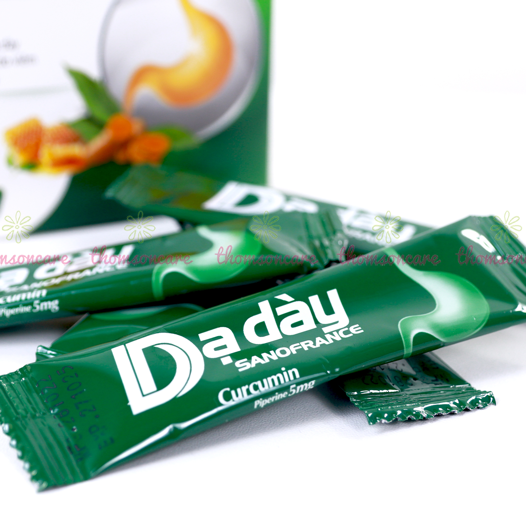 Dạ dày Sanofrance Curcumin Sanofia - Hỗ trợ giảm acid dịch vị, ợ chua, trào ngược dạ dày từ thảo dược - Hộp 15 gói Thomsoncare