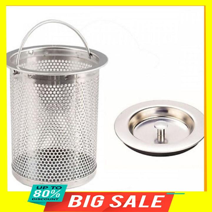 Bộ lọc rác inox kèm nắp chặn nước bồn rửa bát