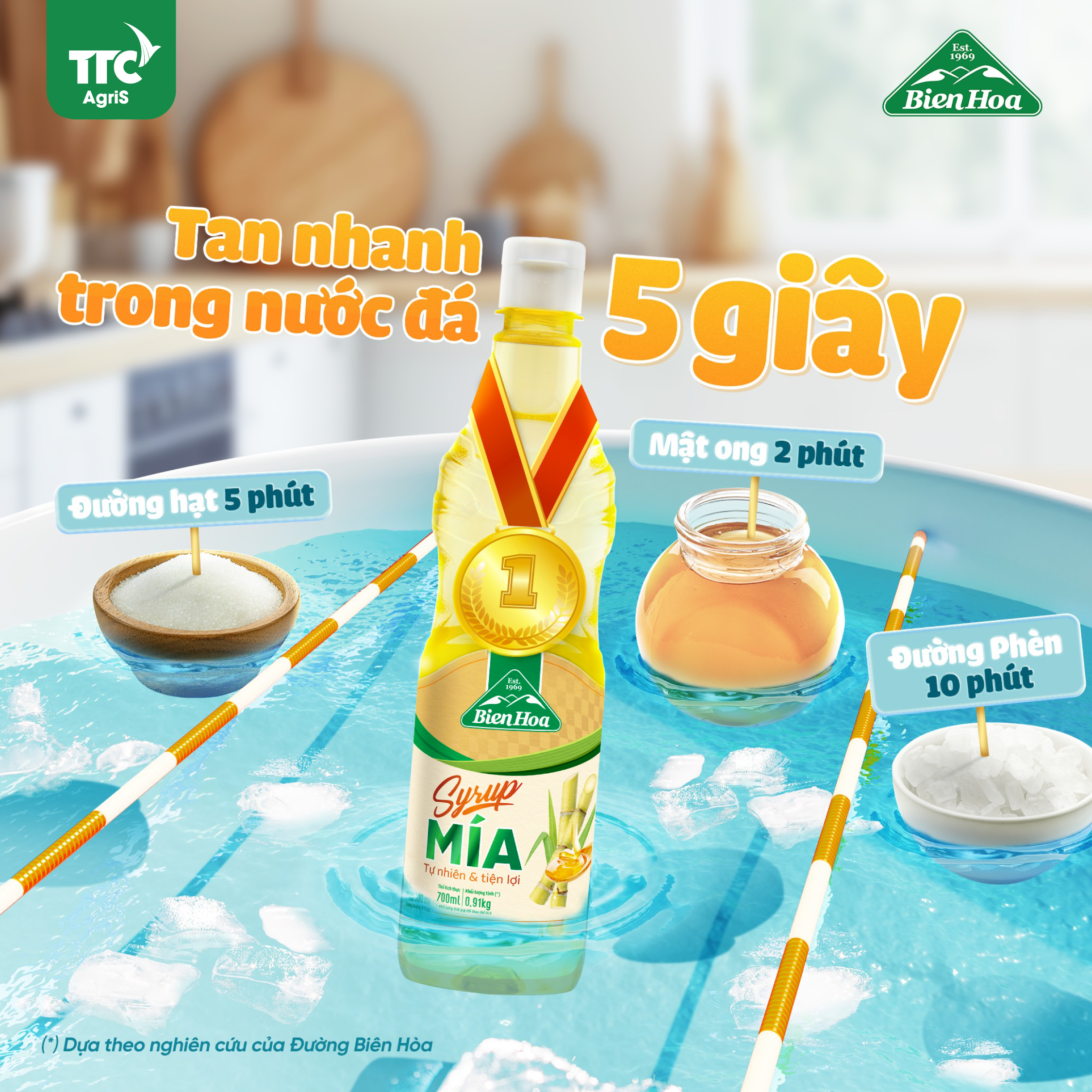 Combo 6 Chai Syrup Mía Biên Hòa 700ml/Chai
