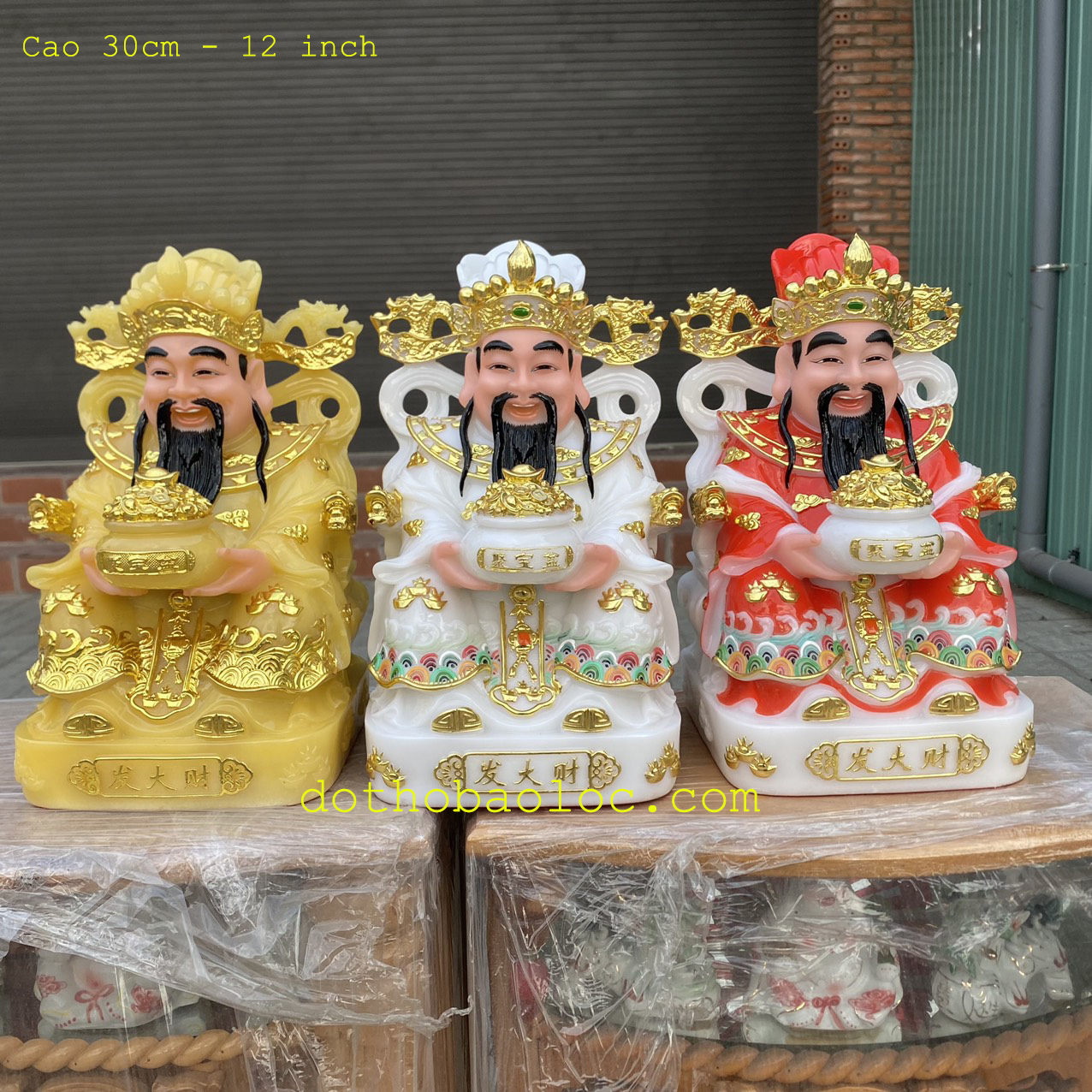 Tượng Thần Kim T.iền chiều Tài Lộc cao 12 inch - 30cm