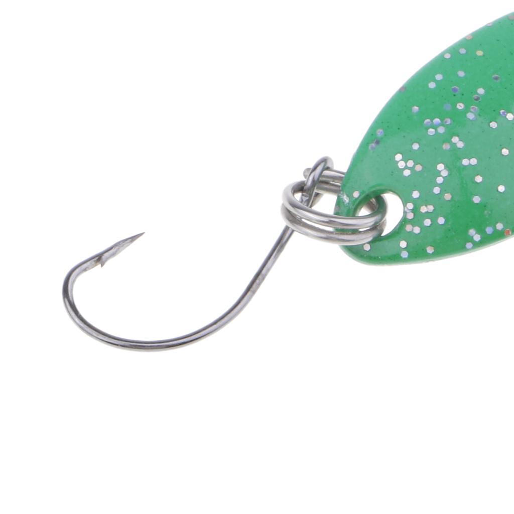 12pcs Fishing Lure Spoons Sequins Baits Hard Lure with Single Hook Colorful
