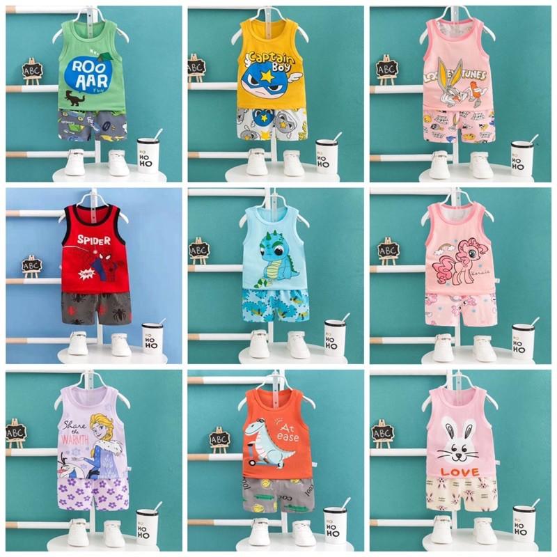 Bộ ba lỗ cotton cao cấp cho bé trai bé gái
