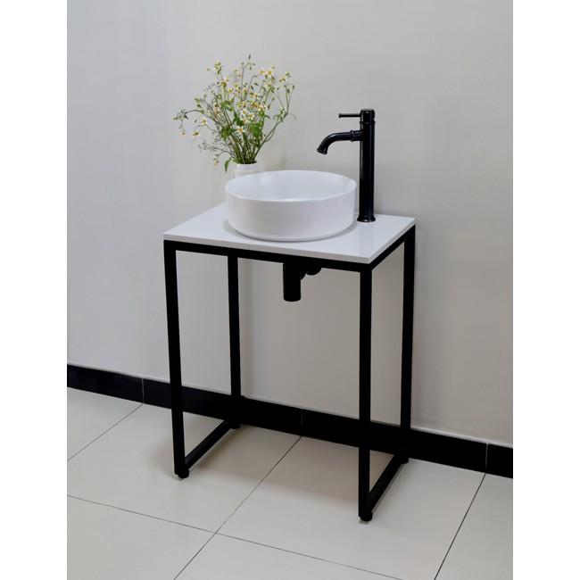 Kệ Để Lavabo, kệ để chậu sứ gồm mặt đá Trắng Thạch anh FP12