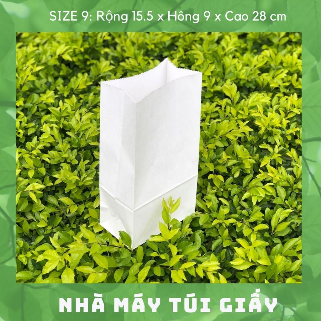 100 chiếc túi giấy kraft Nhật màu trắng Size 9 -15.5x9x28cm KHÔNG QUAI