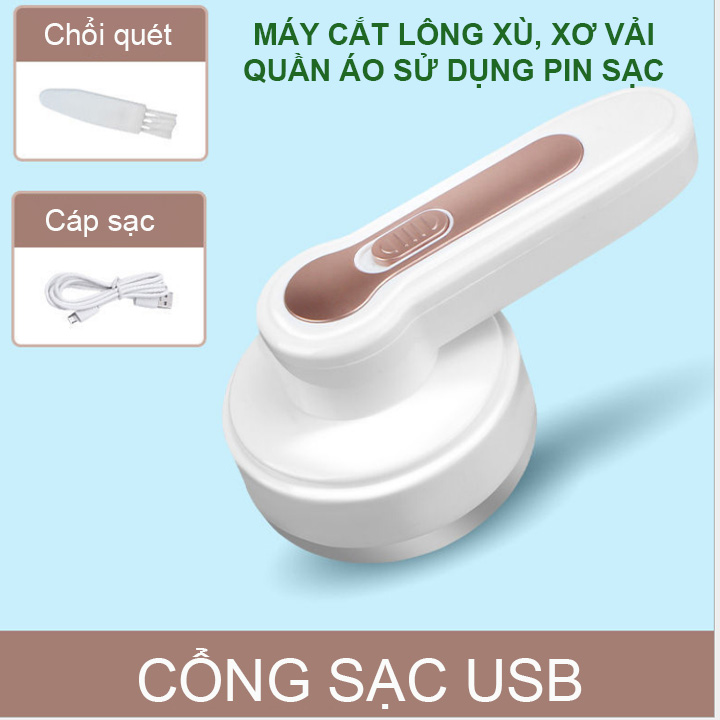 Máy cắt lông xù, xơ vải quần áo dùng pin sạc