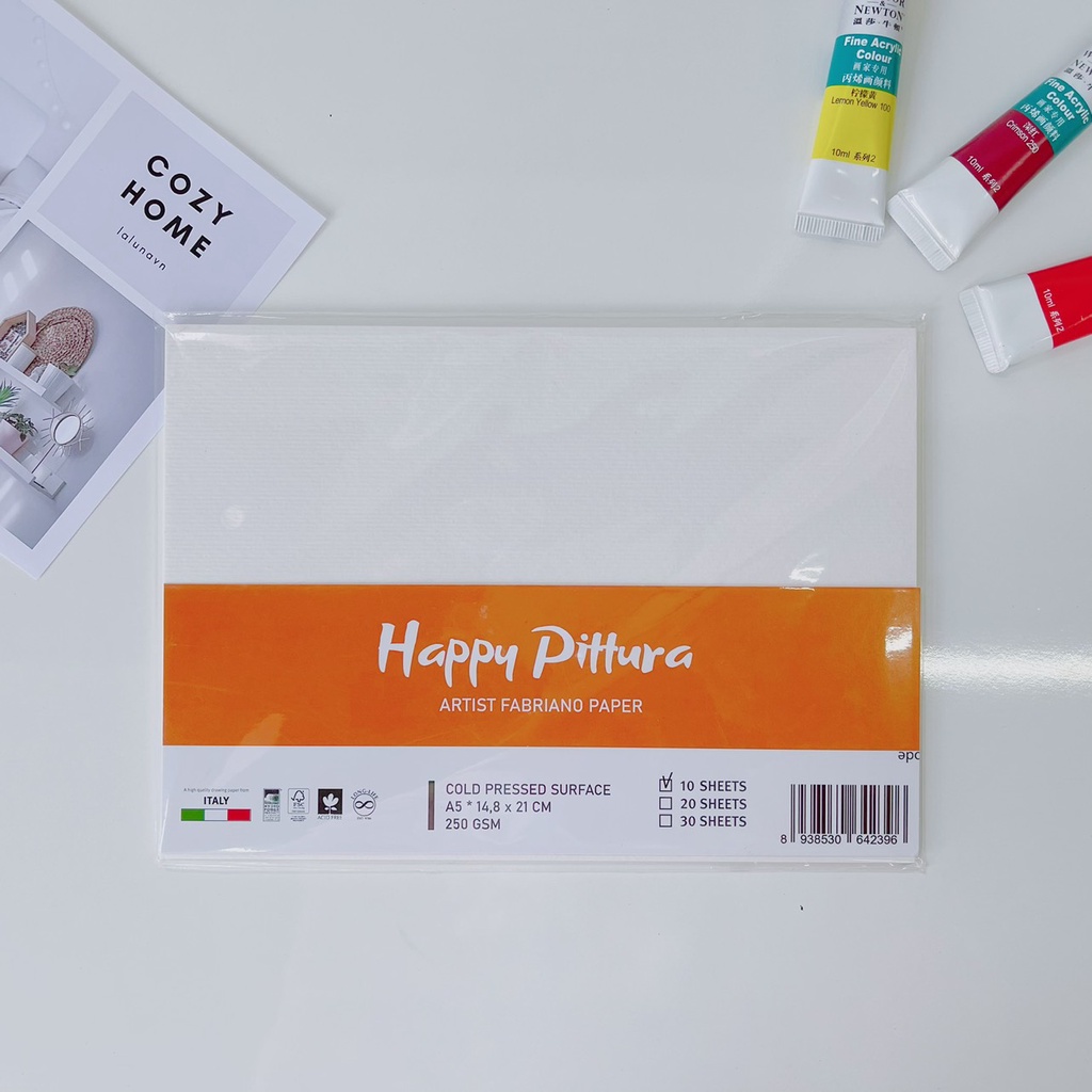 Giấy Vẽ Màu Nước Lalunavn HAPPY Hạng Họa Sĩ 300gsm A5,A4