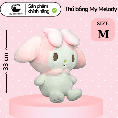 Thú bông My Melody  M, Gấu Bông Sanrio Chính Hãng, Quà tặng đáng yêu, Sản phẩm chính hãng, Phân phối bởi Teenbox