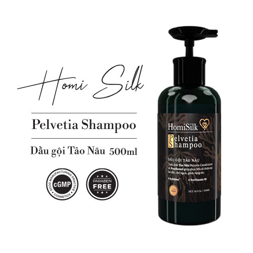 Dầu Gội Tảo Nâu - Pelvetia Shampoo- 500ML- Làm Sạch Gàu, Ngăn Ngừa Rụng Tóc,  Nuôi Dưỡng Phục Hồi Tóc Hư Tổn- Homisilk