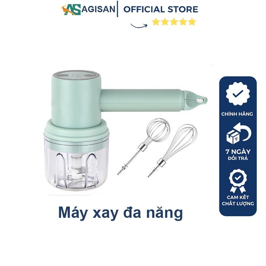 Máy xay tỏi ớt đa năng kèm đầu đánh trắng tiện lợi thiết kế sạc pin dễ dàng sử dụng