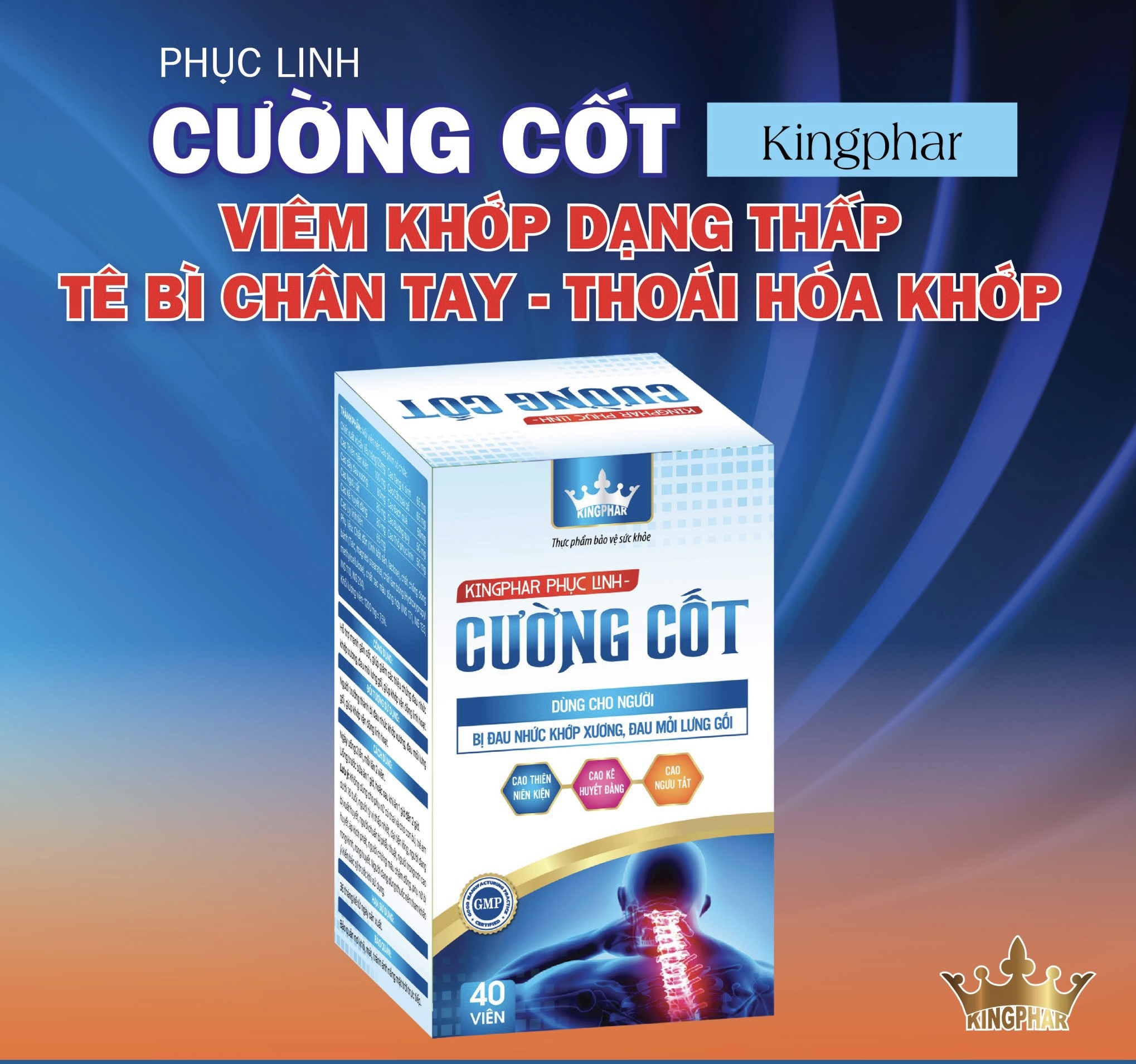 Viên uống Phục Linh Cường Cốt Kingphar , hộp 40 viên