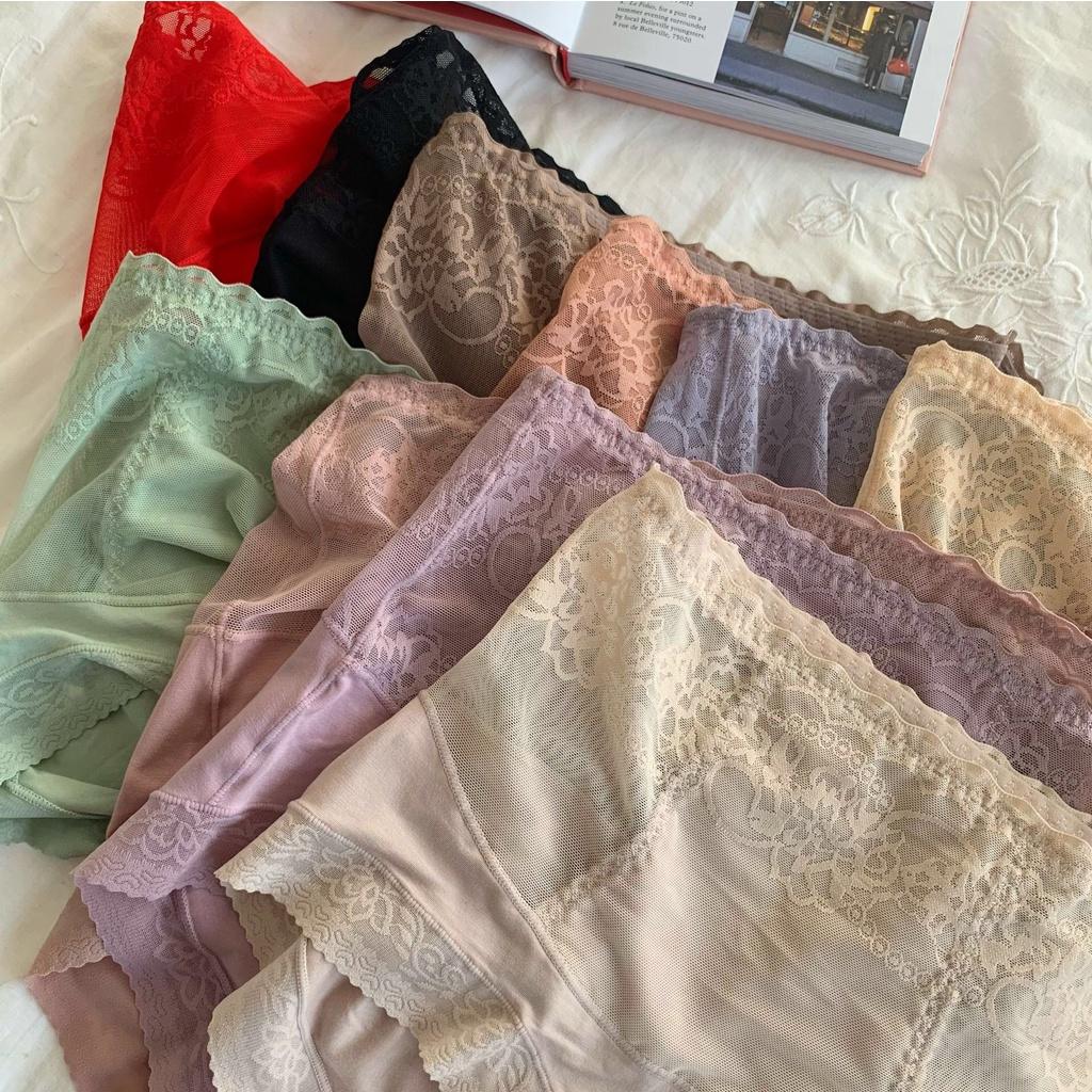 Quần lót Ren cạp cao gen bụng,cotton kháng khuẩn CAO CẤP