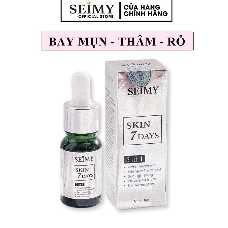 Serum ngừa mụn, giảm mụn thâm rỗ Seimy - Skin 7 Days - Công dụng 5 trong 1 hiệu quả sau 7 ngày