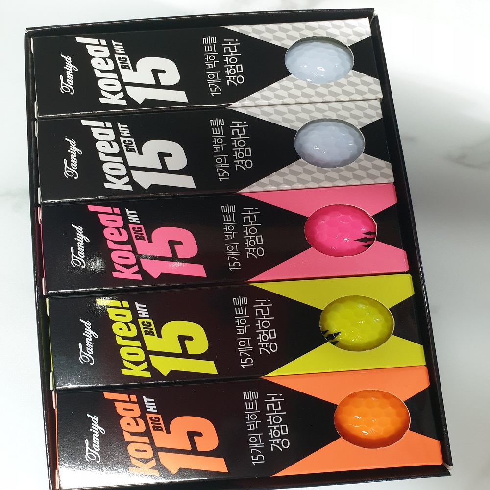 Bóng chơi golf thương hiệu TAMIYD Hàn Quốc, 1 hộp 15 quả–Korea Big Hit 15 Golf Ball