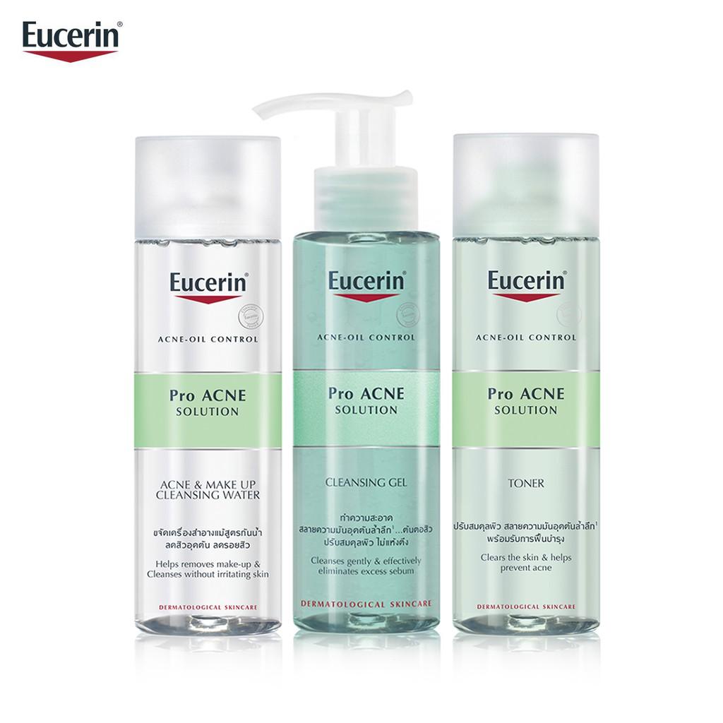 Combo Eucerin Proacne Cho Da Nhờn Mụn: Nước Tẩy Trang, Gel Rửa Mặt Và Nước Hoa Hồng