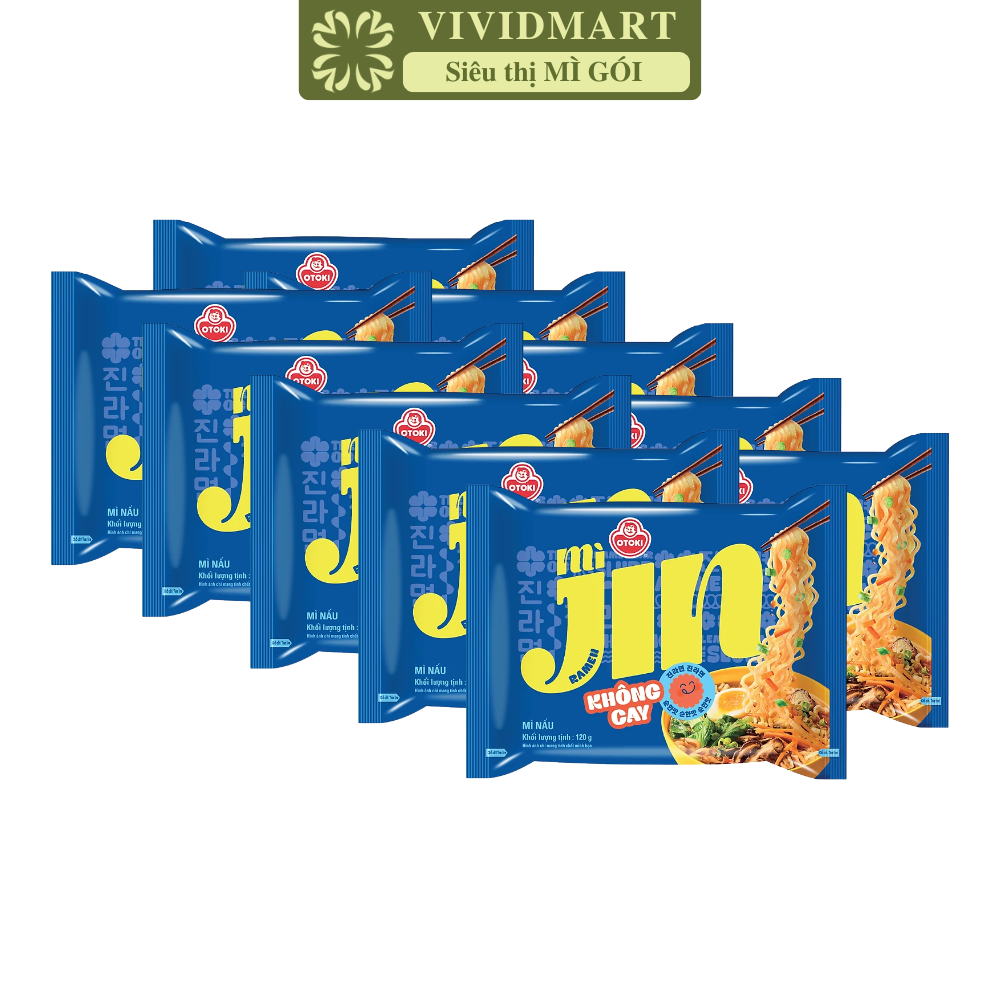 OTOKI - Mì nấu Jin hương vị Không cay, Mì nấu Jin không cay, Mì Jin nấu không cay, Mì Jin Ottogi (120g/gói)