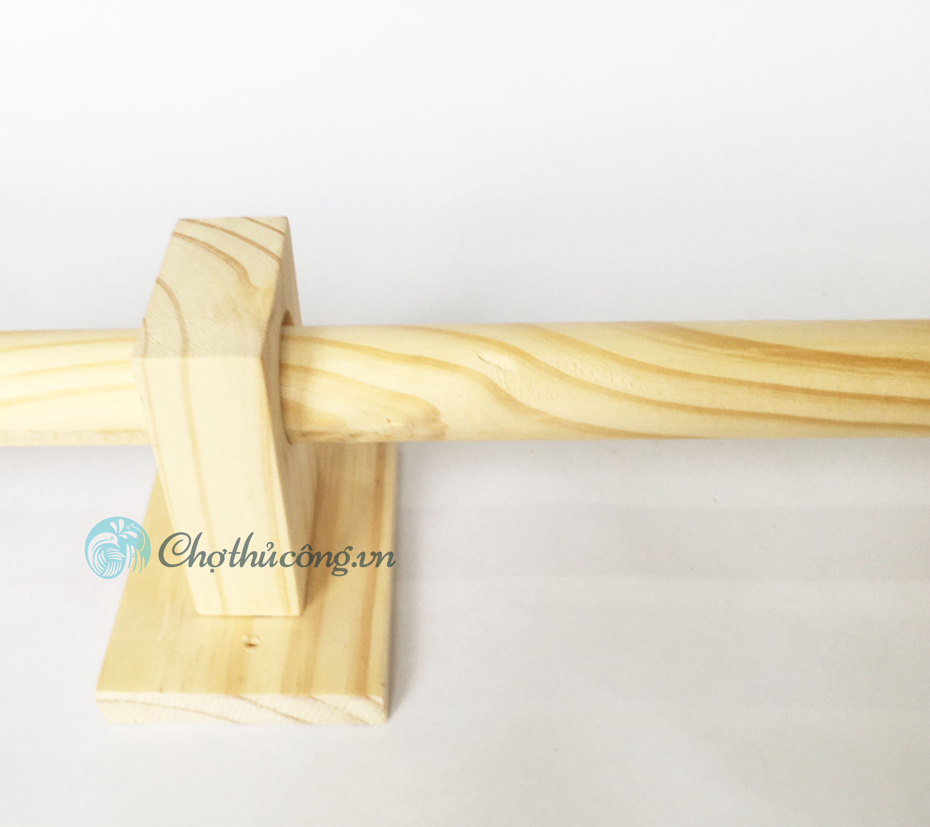 Bộ Chốt gỗ treo rèm từ gỗ thông Phụ kiện treo mành vintage, làm pát treo sào (màu gỗ thông mộc hoặc Nhiều màu vintage)