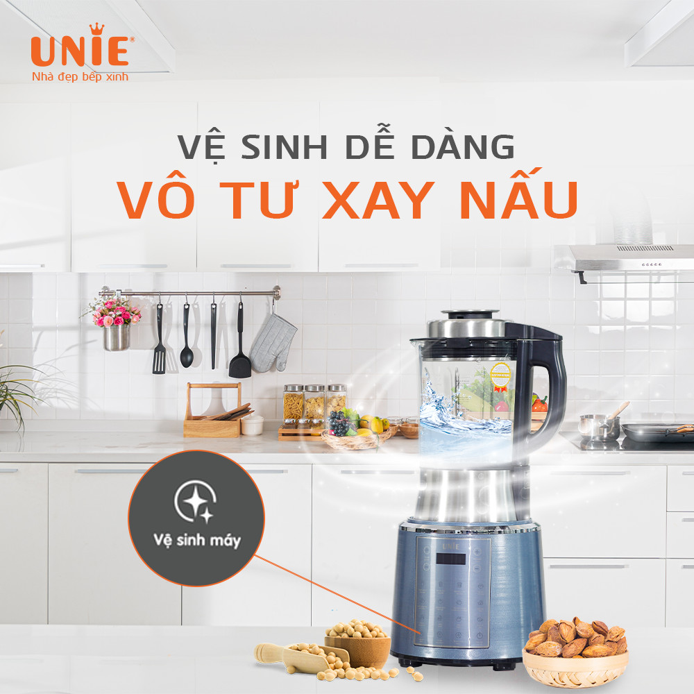 Máy Làm Sữa Hạt UNIE V6, 8 Chế Độ Nấu Tiêu Chuẩn Châu Âu, Dung Tích 1700ML Công Suất 1000W - Hàng Chính Hãng