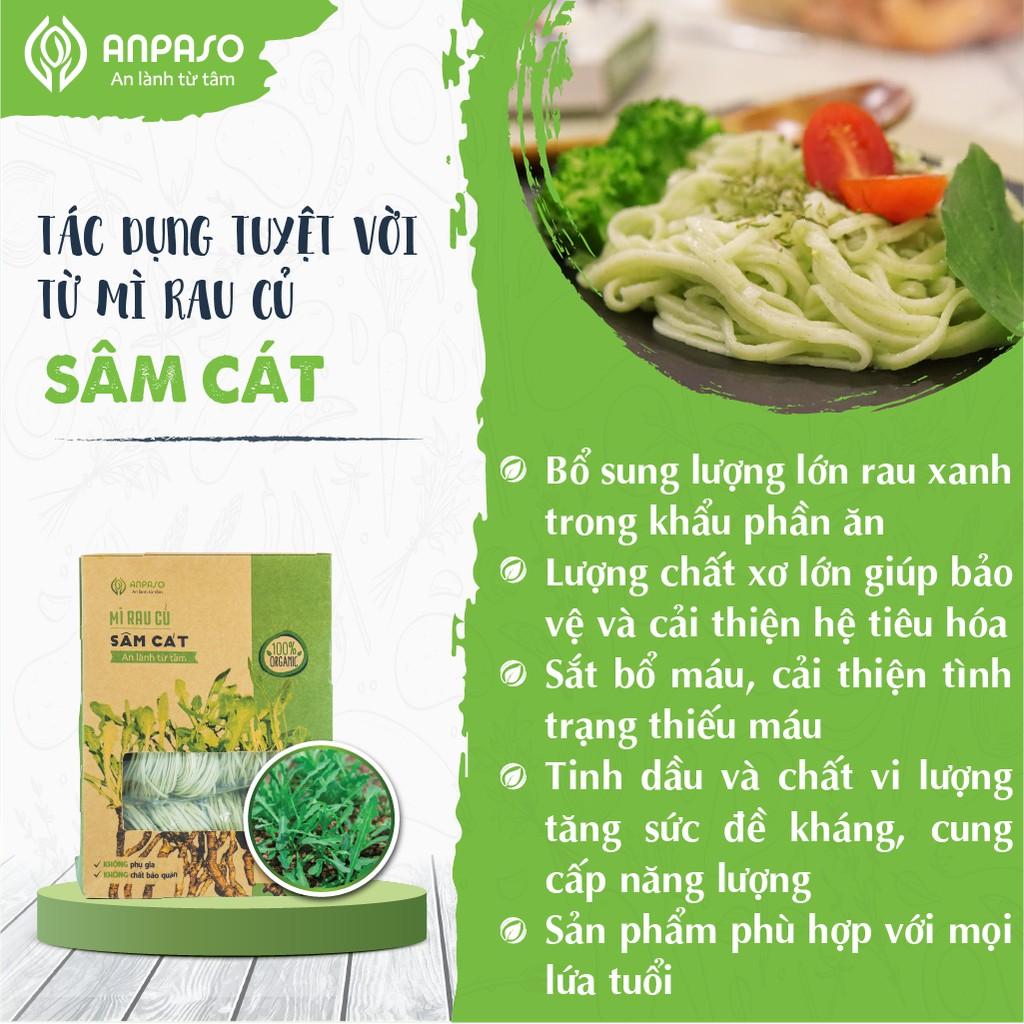 Combo 2 gói mì vị cải bó xôi và sâm cát Organic Anpaso 300g/gói