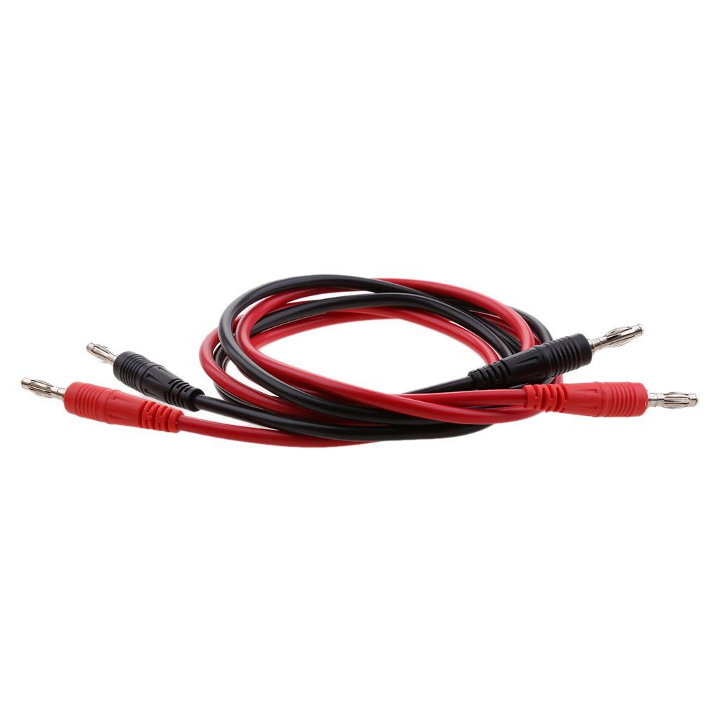 8 Pieces 1m 4mm Silicone Banana Plug to Stackable Banana Plug Test Cable Lead for Multimeter
