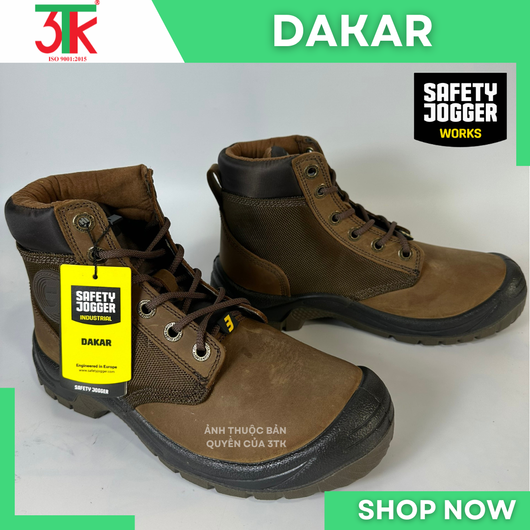 Giày Bảo Hộ Safety Jogger DAKAR S3 Chống đinh, Chống Dập Ngón, Chống Trơn Trượt Chất Liệu Da Cao Cấp Siêu Nhẹ Kiểu Dáng Thể Thao