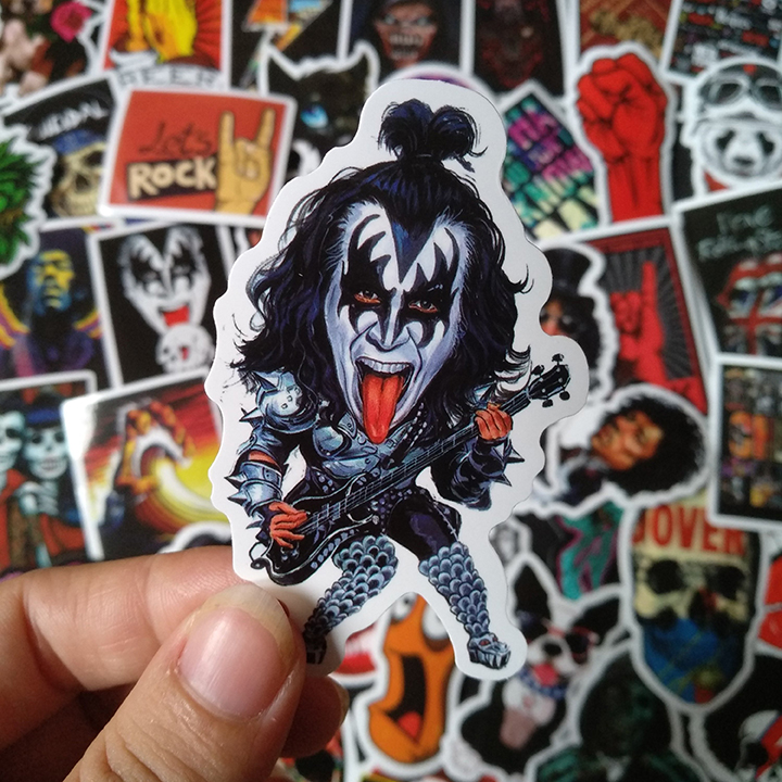 Bộ Sticker dán cao cấp chủ đề ROCK - Dùng dán Xe, dán mũ bảo hiểm, dán Laptop