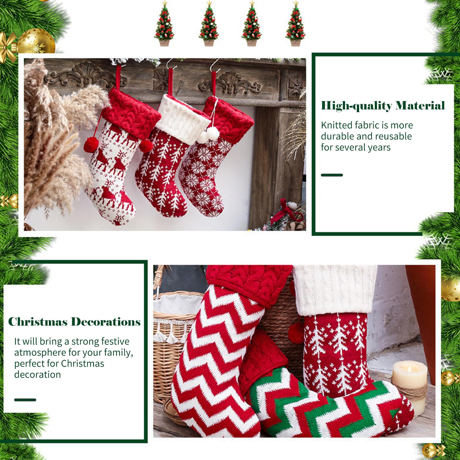 Vớ Treo Dệt Kim Cho Trang Trí Giáng Sinh Và Ngày Lễ Gia Đình Xmas