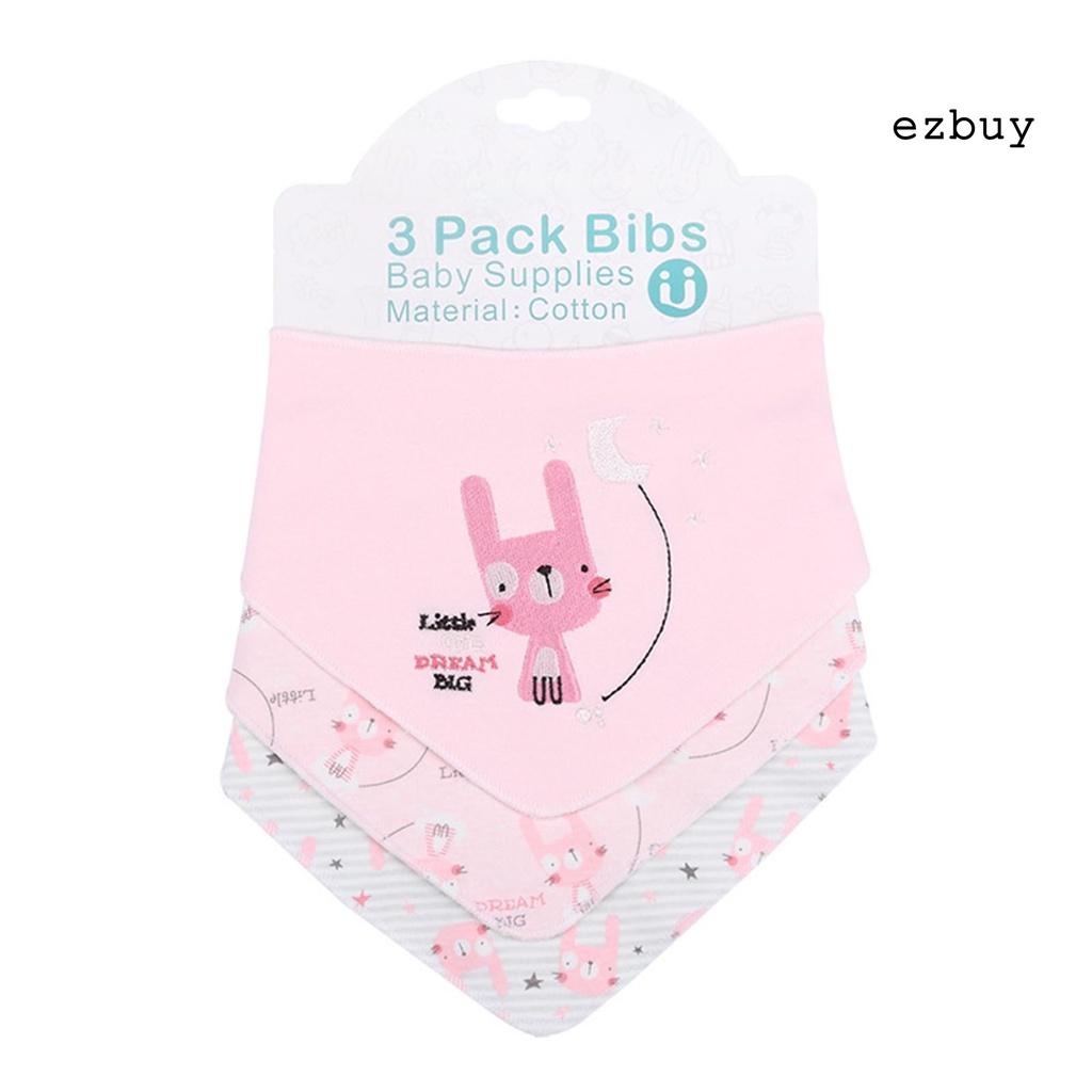 Set 3 yếm ăn cotton hình tam giác cho bé