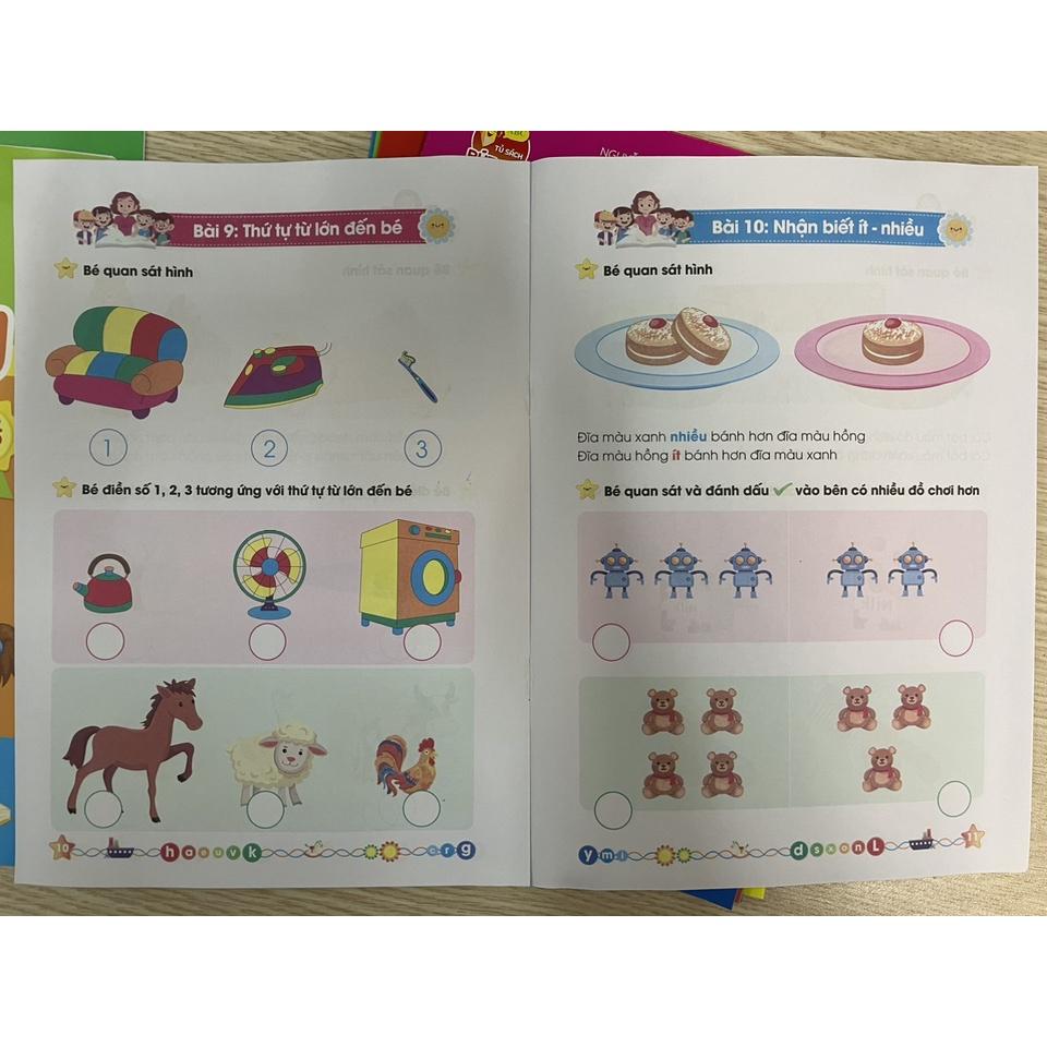 Bộ 8 cuốn Rèn luyện kỹ năng cho bé từ 4 - 5 tuổi - Bé tập làm quen với Toán, Tiếng Việt