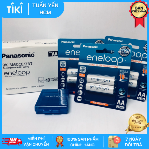 Bộ 3 vỉ pin sạc eneloop Panasonic AA 2000mAh BK-3MCCE/2B-V-Hàng chính hãng