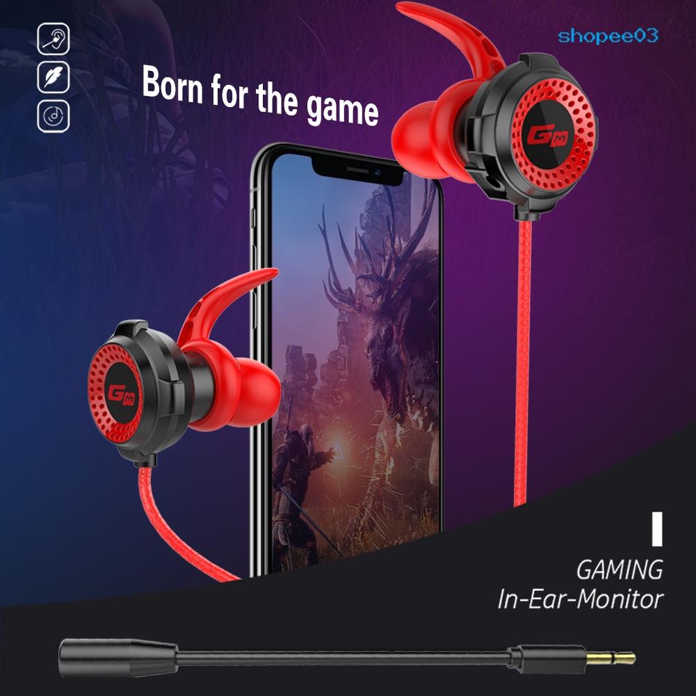 G20 Wired 3.5mm Plug Dynamic Gaming Earphones with Microphone for Phones/PC